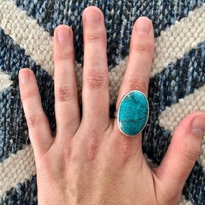 SOLD Sterling Silver and Turquoise Adjustable Ring
